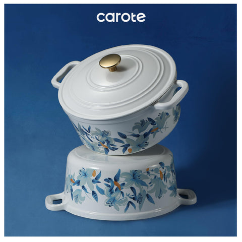 CAROTE cotton potholders with the pot for safe, easy handling