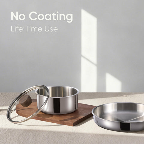 CAROTE detachable-handles convert pots into elegant serving pieces for table presentation.