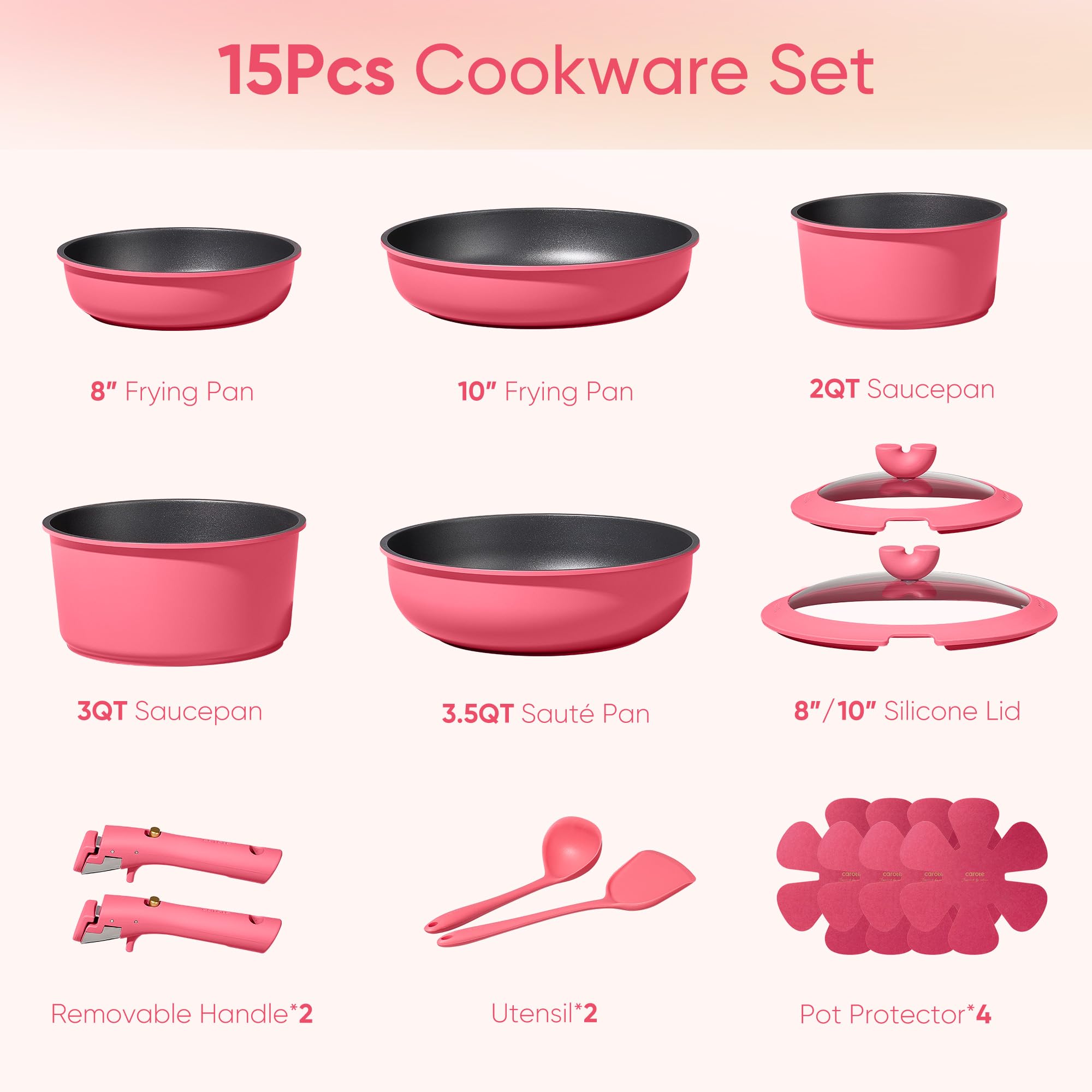 CAROTE detachable-handle cookware enables easy transfer from stovetop to oven