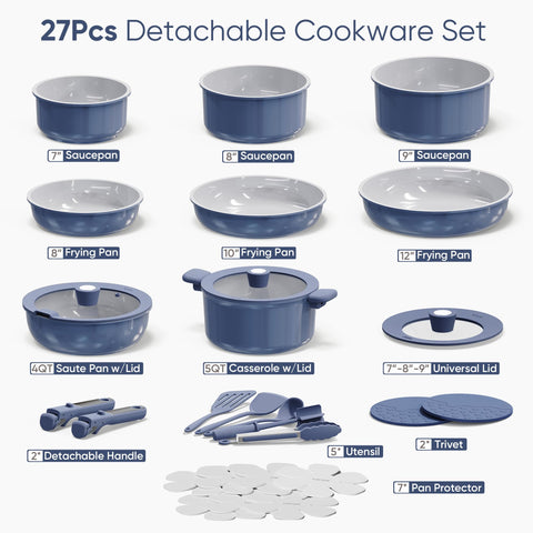 CAROTE detachable handles demonstrate easy stove-to-oven transitions.