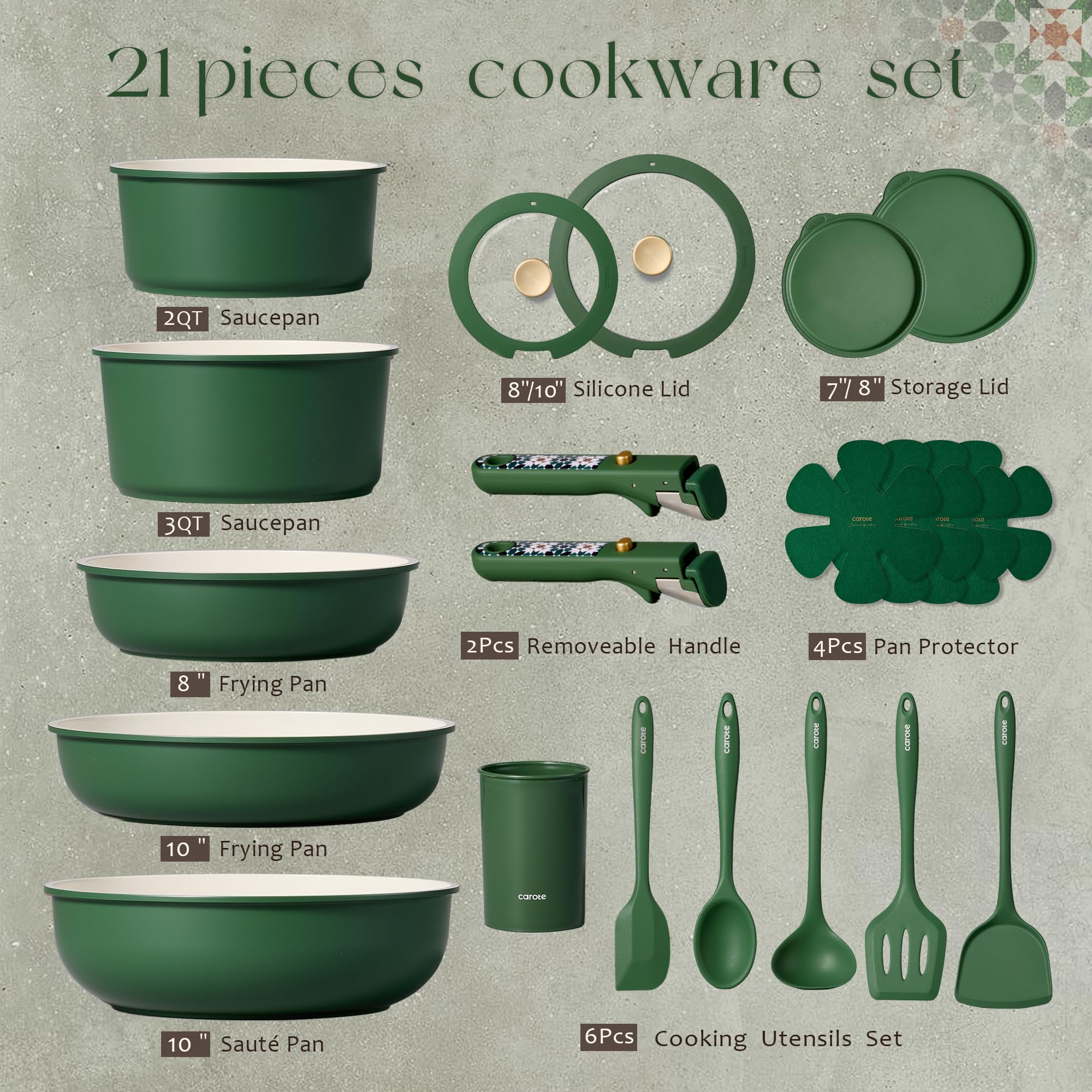 CAROTE detachable handles enable compact storage and seamless stove-to-oven transitions