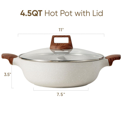 CAROTE dual-flavor divided stockpot highlighting inner partition for versatile cooking