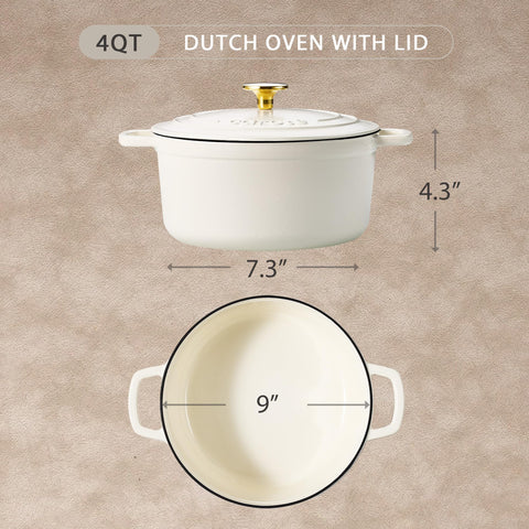 CAROTE Dutch oven with dual handles for easy lifting from stove to table