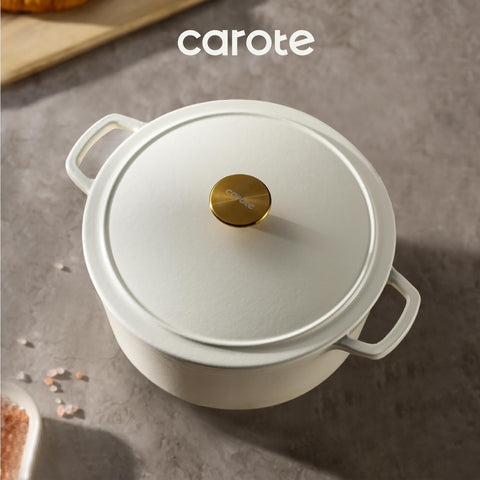 CAROTE porcelain enamel surface cleans easily, resisting sticking and buildup.