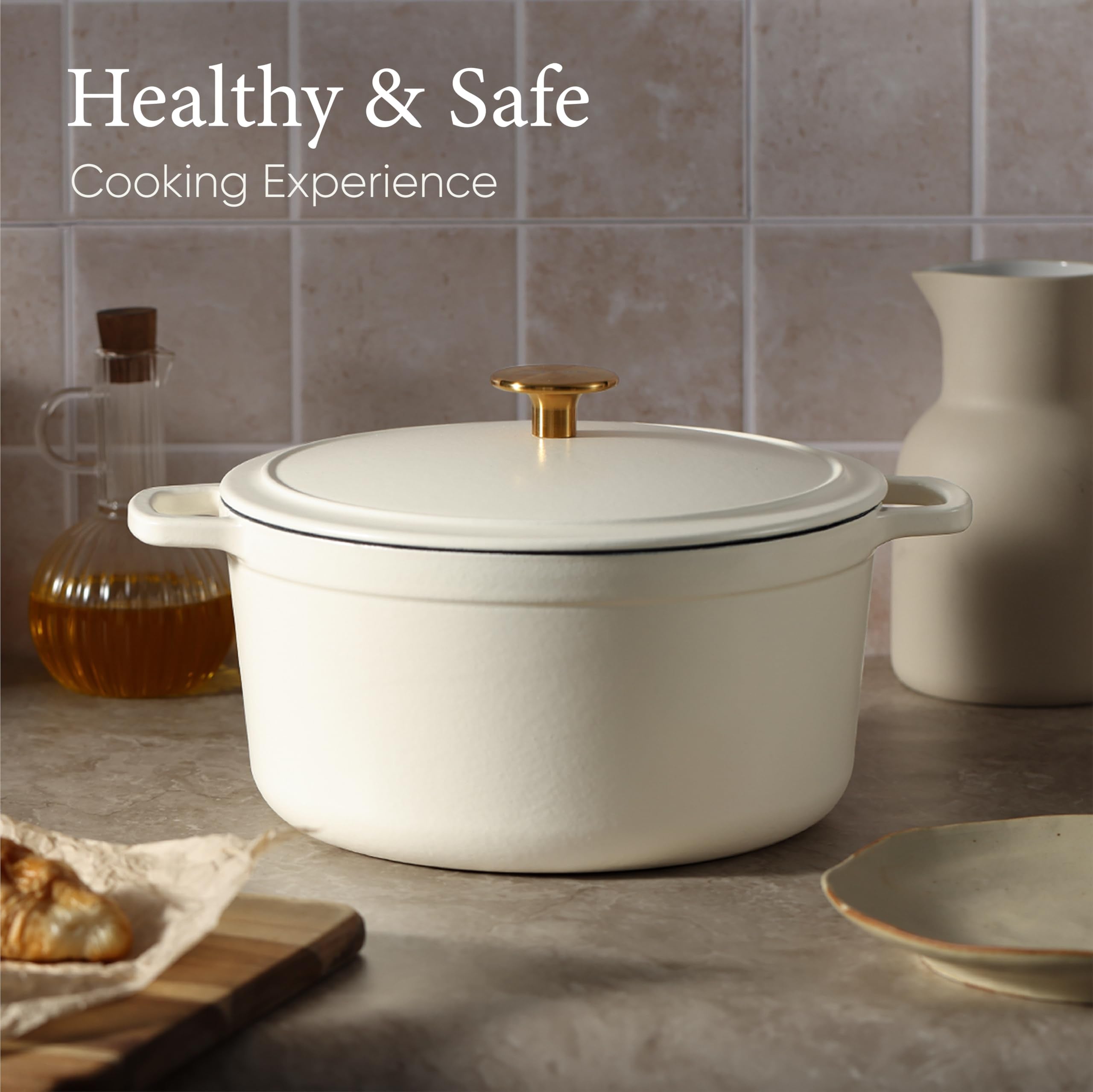 CAROTE Dutch oven safe up to 500°F for finishing dishes in the oven.