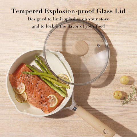 CAROTE easy-clean ceramic surface wipes clean after cooking.