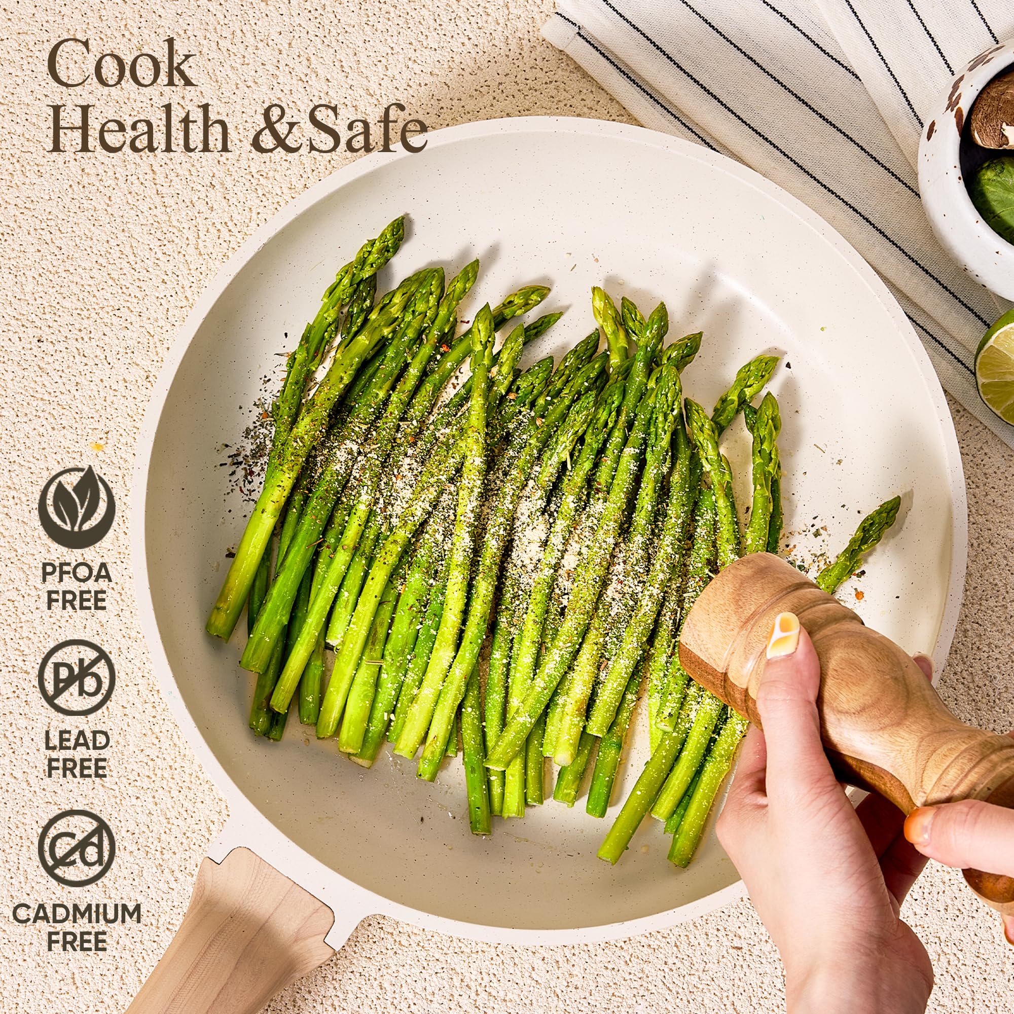 CAROTE cookware is easy to clean by hand with quick wipe.