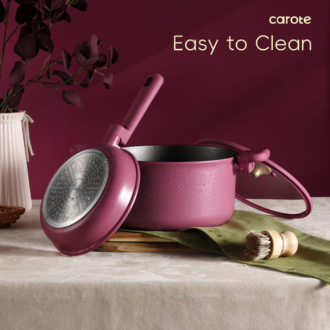 CAROTE cookware is easy to clean with simple hand wash care.