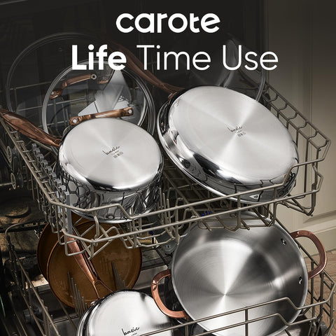CAROTE easy-clean saucepan design enables quick cleanup after cooking