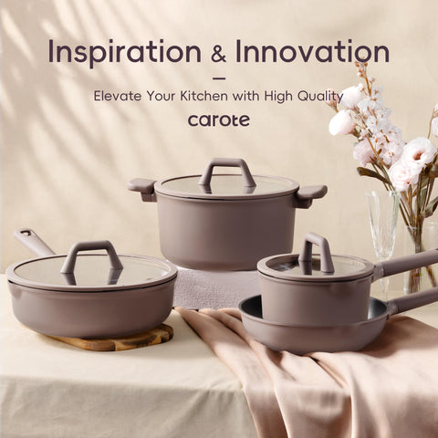 CAROTE egg pan and utensils demonstrate complete starter kit.