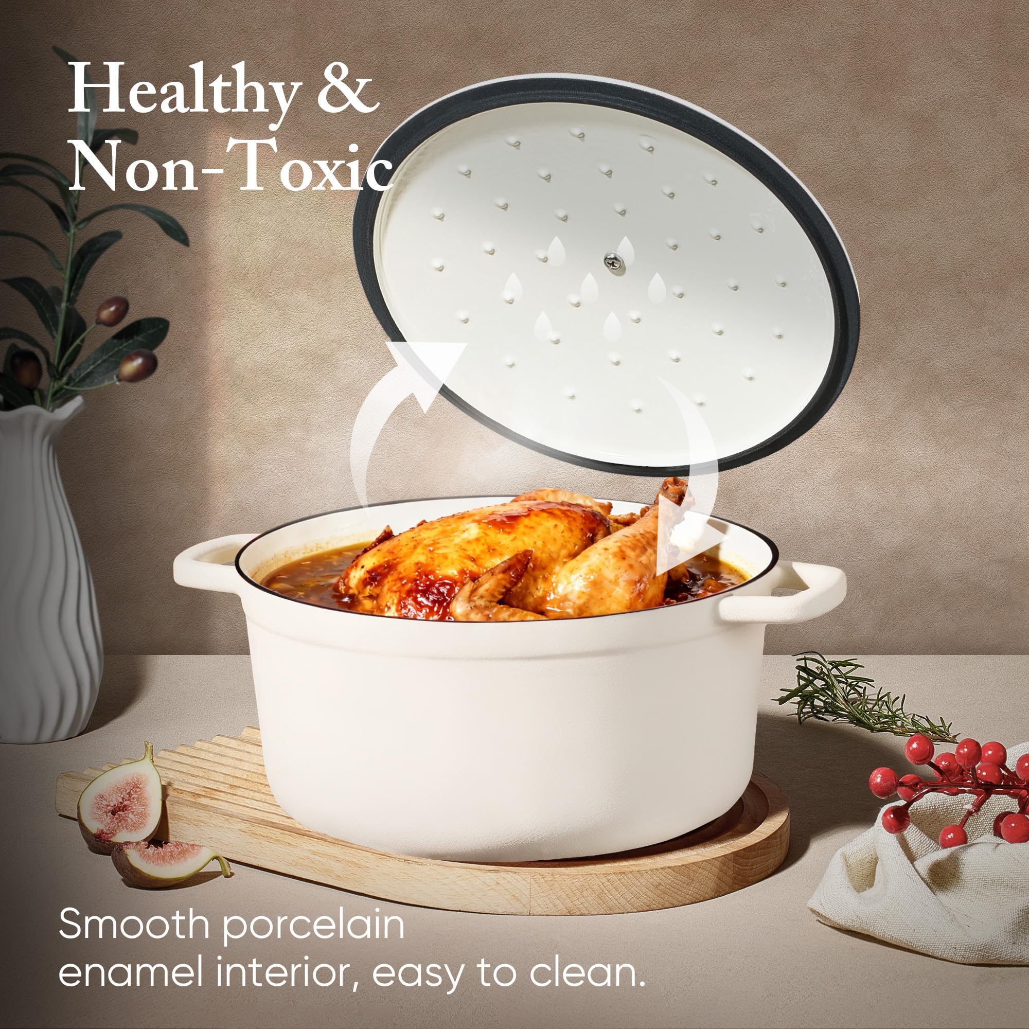 CAROTE smooth porcelain enamel surface that cleans easily