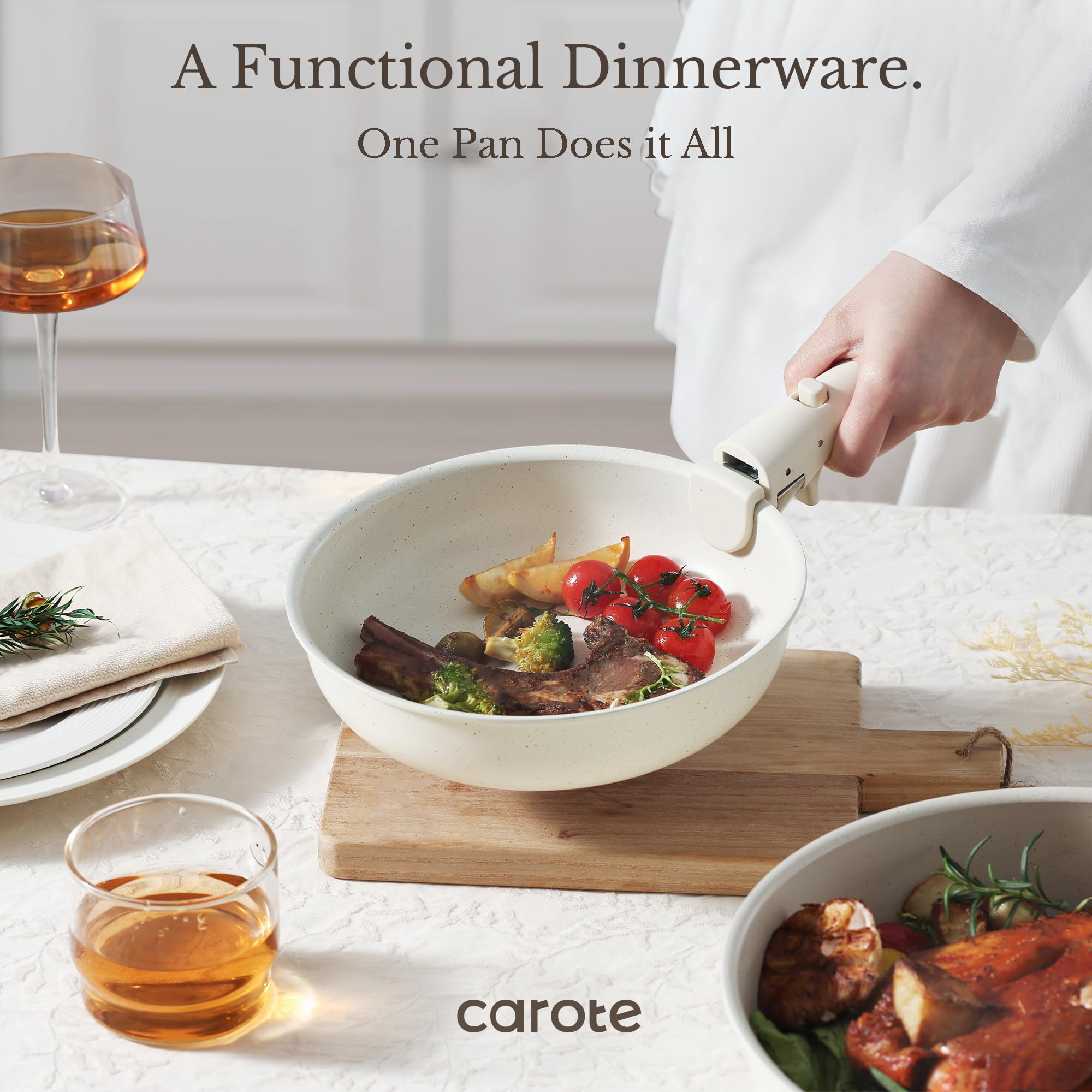 CAROTE even heat transfer and nonstick performance for quick cleanup.