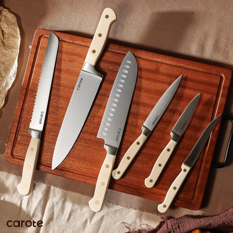 CAROTE five-piece steak knife set for dining and prep
