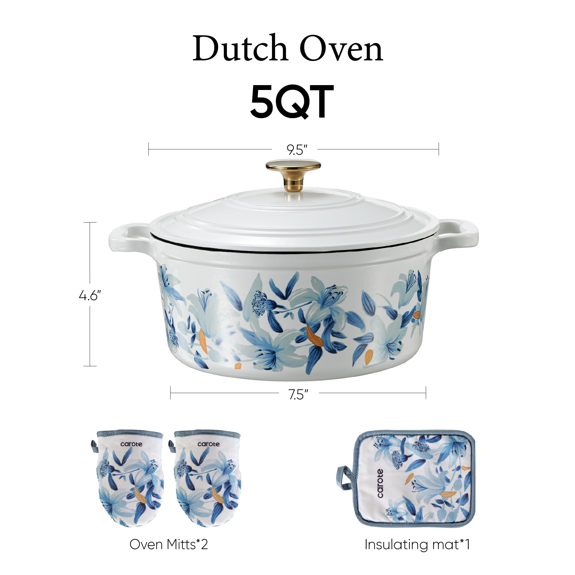 Close-up of CAROTE floral pattern on enamel for vibrant kitchen decor