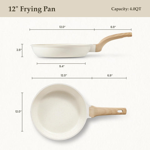 Close-up of CAROTE granite non-stick coating showing durable, easy-release finish for daily cooking.