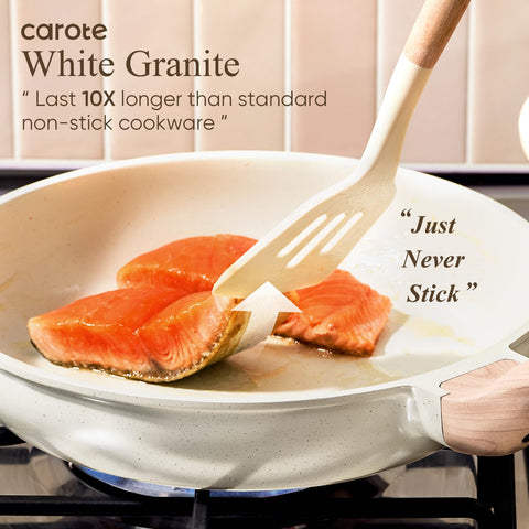 CAROTE granite nonstick coating delivers 10x easier food release.