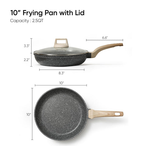 CAROTE granite nonstick surface close-up highlighting easy release and quick cleanup