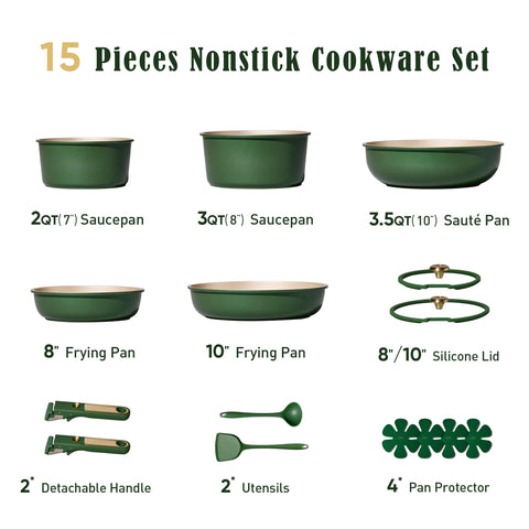 Carote Green&Gold even heat distribution for consistent searing and simmering.