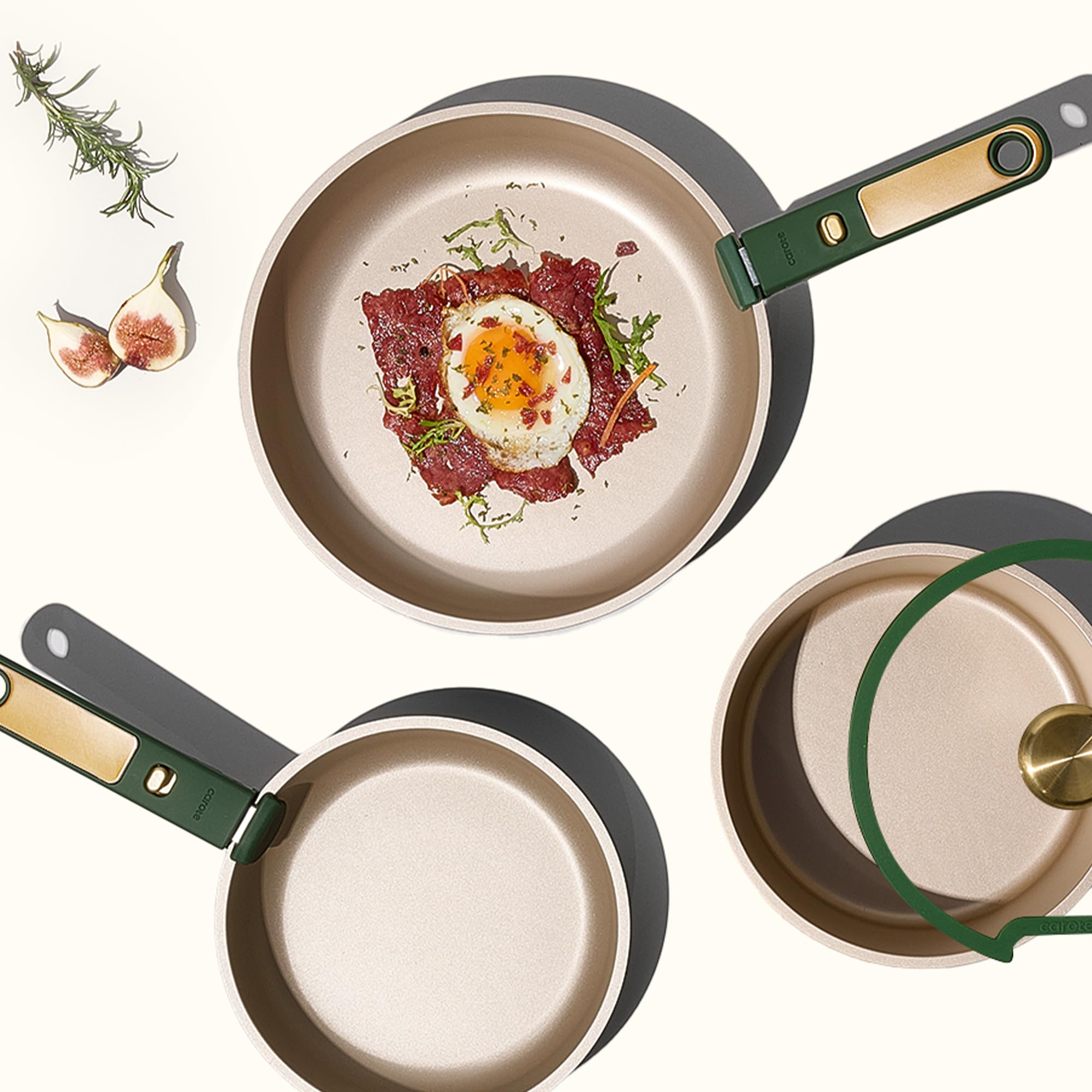 Carote Green&Gold induction-ready cookware compatible with all cooktops.