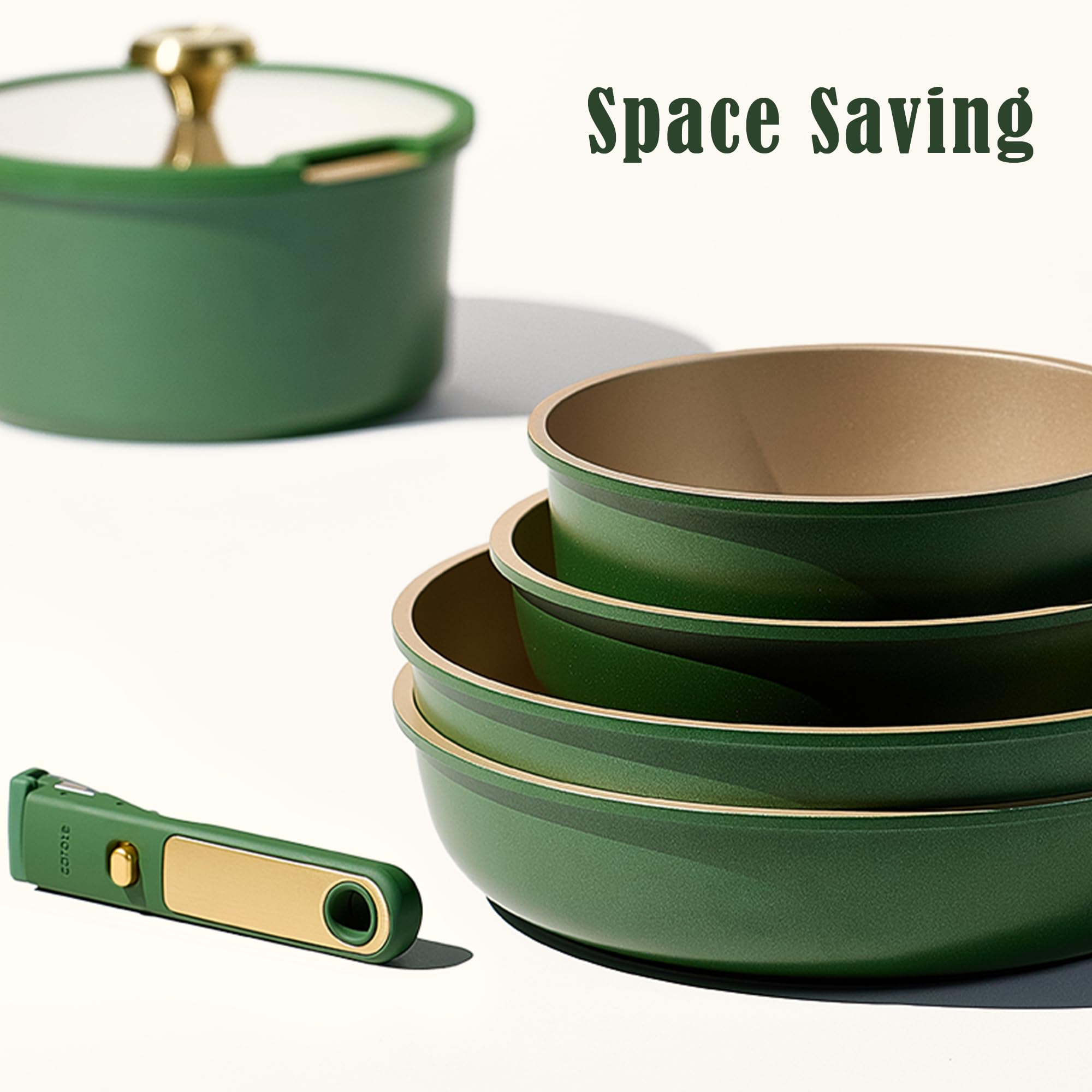 Carote Green&Gold spray-coated bottom resists residue for a cleaner finish.