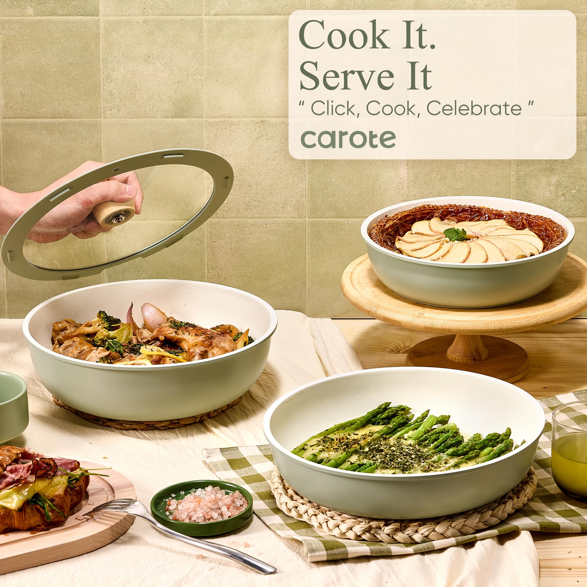 CAROTE green nonstick cookware bringing practicality to daily meals