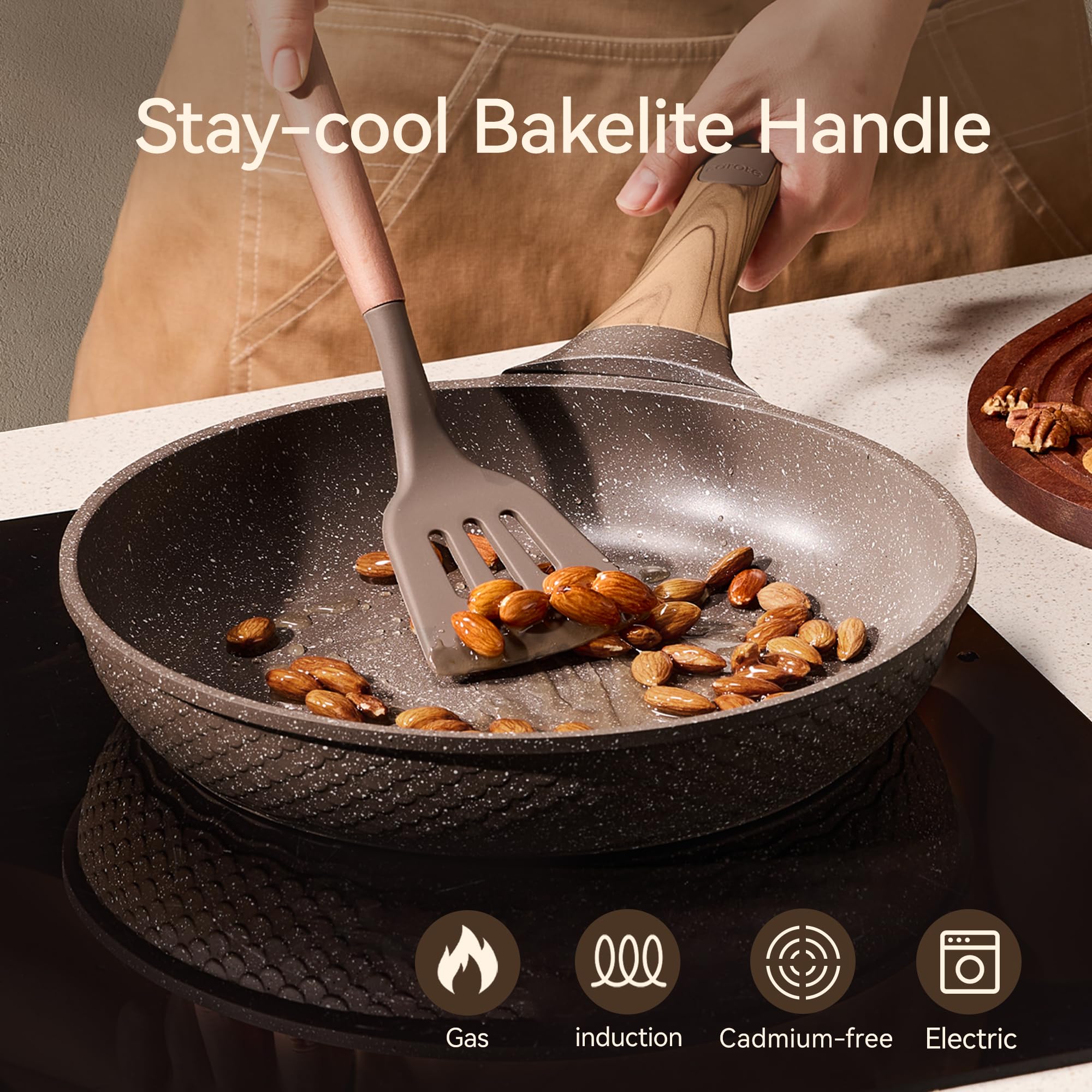 CAROTE heat-resistant handle close-up with comfortable grip