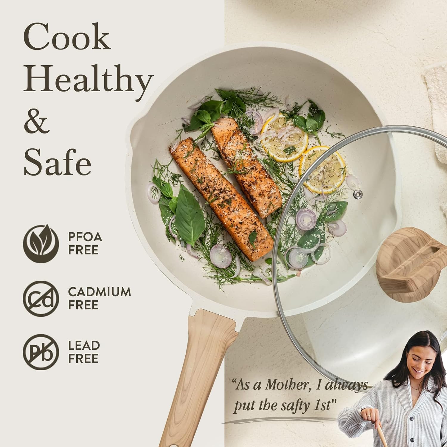 CAROTE induction-base pan delivers even heat on all stoves