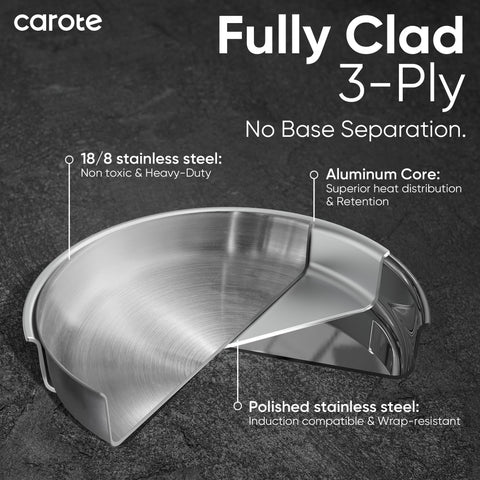 CAROTE induction-compatible base works with all compatible cooktops.