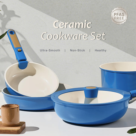 CAROTE induction-compatible cookware suitable for electric and gas stoves with even heating