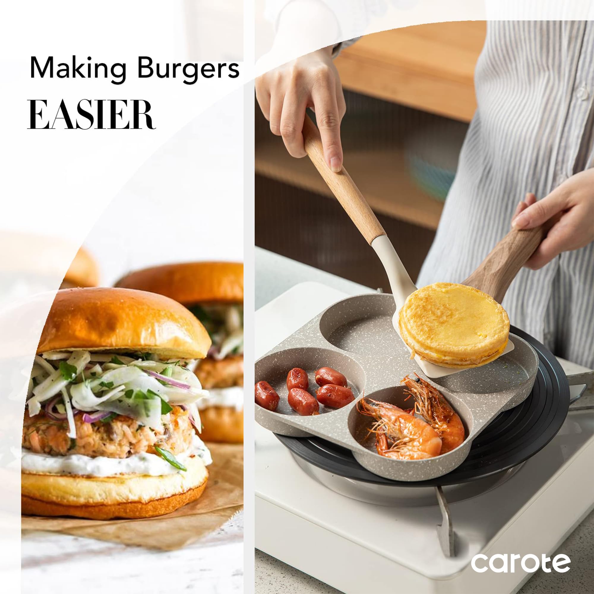CAROTE induction-ready pan base for versatile stovetop use.