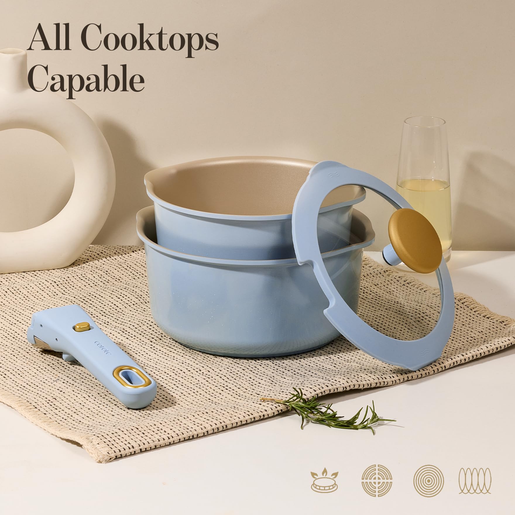 CAROTE induction-compatible cookware for versatile stove compatibility