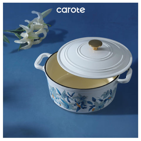 CAROTE enamel Dutch oven with lid supports versatile stove-to-oven cooking