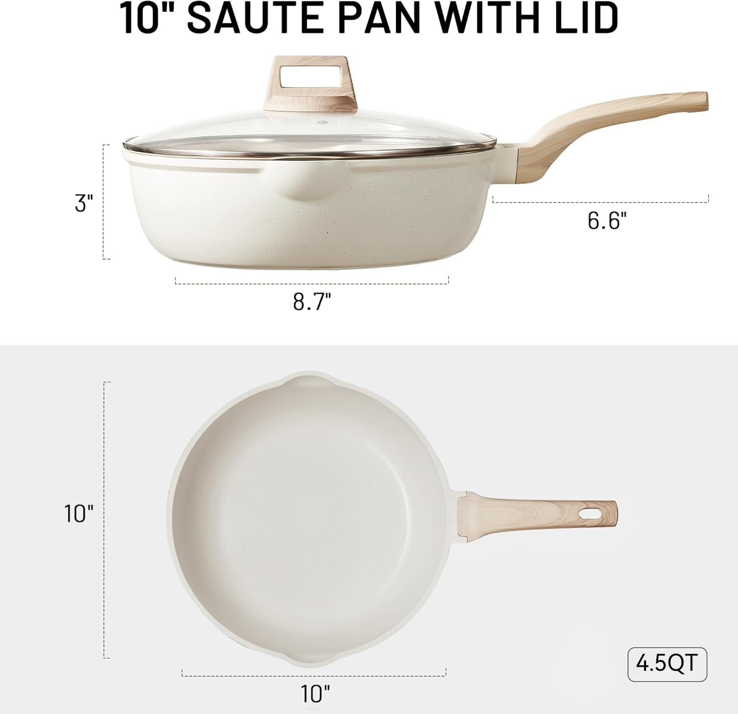 CAROTE jumbo four-point-five-quart cooker saute pan with pour spout for versatile cooking