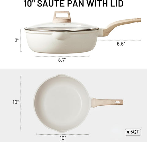 CAROTE jumbo four-point-five-quart cooker saute pan with pour spout for versatile cooking