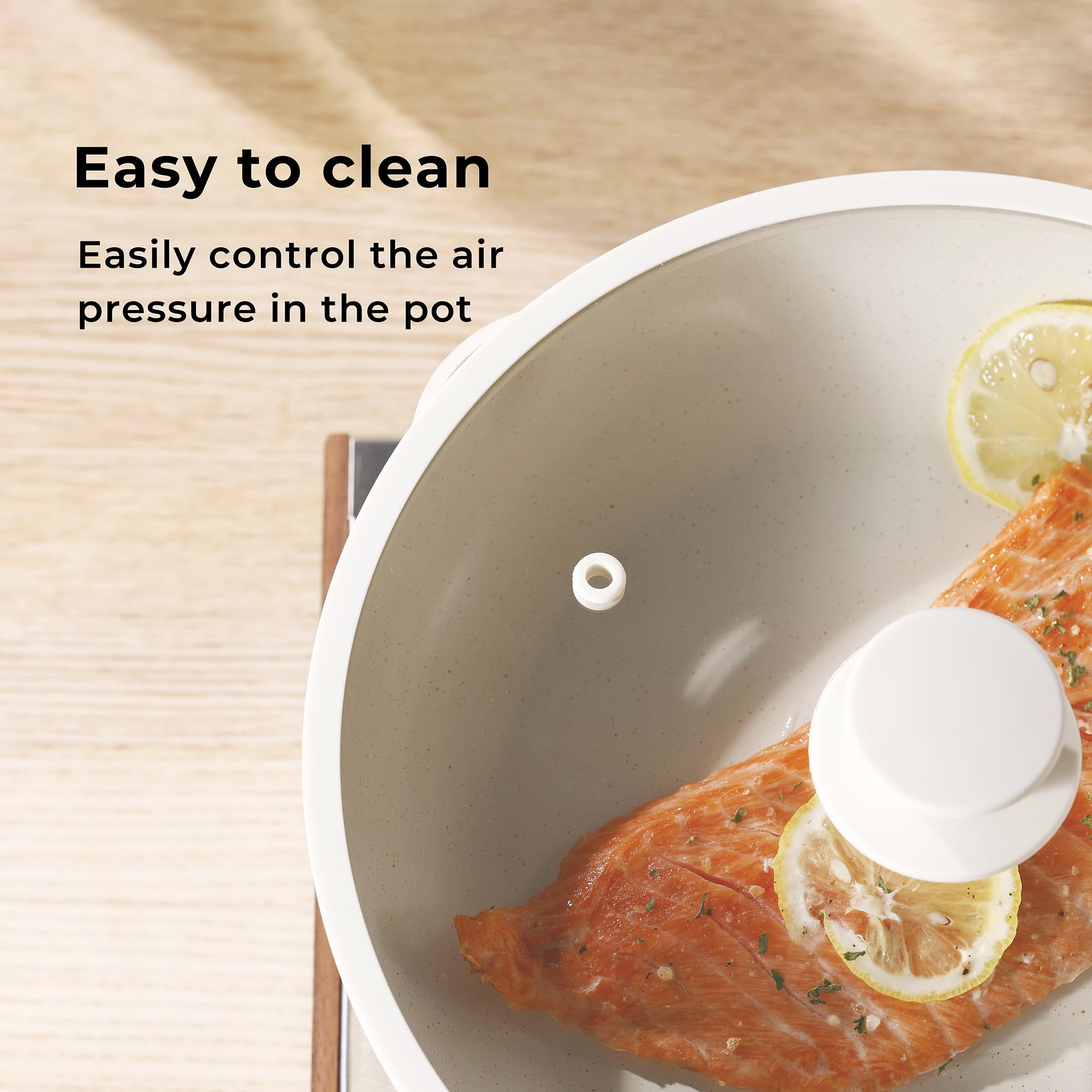 CAROTE low-profile lid design fits neatly in drawers to save space