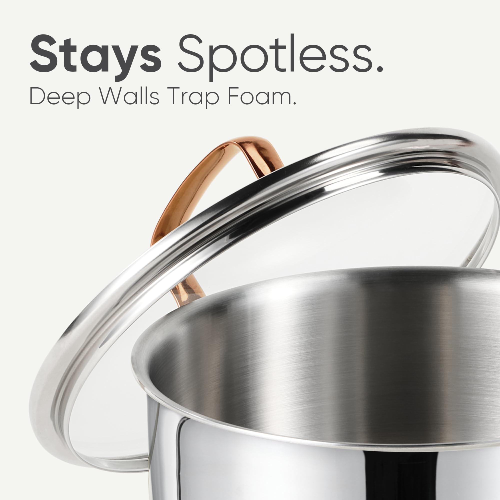 CAROTE mirror-polished, stain-resistant surface keeps cleanup easy