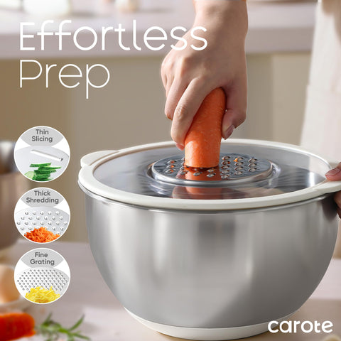 CAROTE non-slip bottom keeps bowls stable during mixing