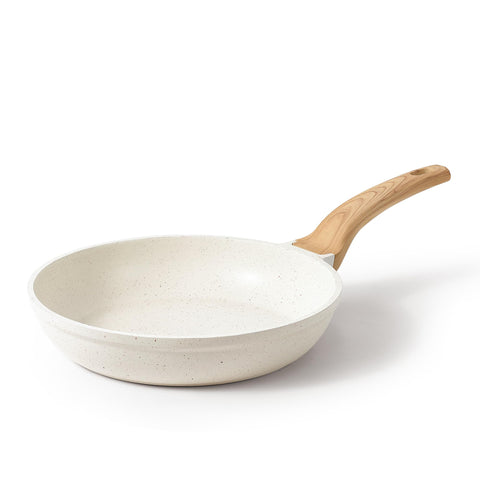 CAROTE 12-inch cream white non-stick surface ideal for effortless omelets.