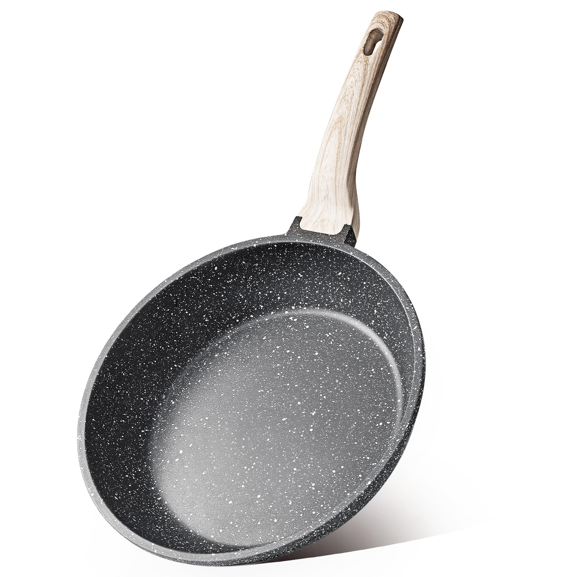 CAROTE 12-inch non-stick frying pan with granite coating for easy, oil-light cooking