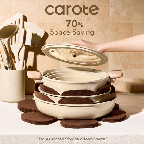 CAROTE non-toxic cookware with PFAS and PFOA free materials.