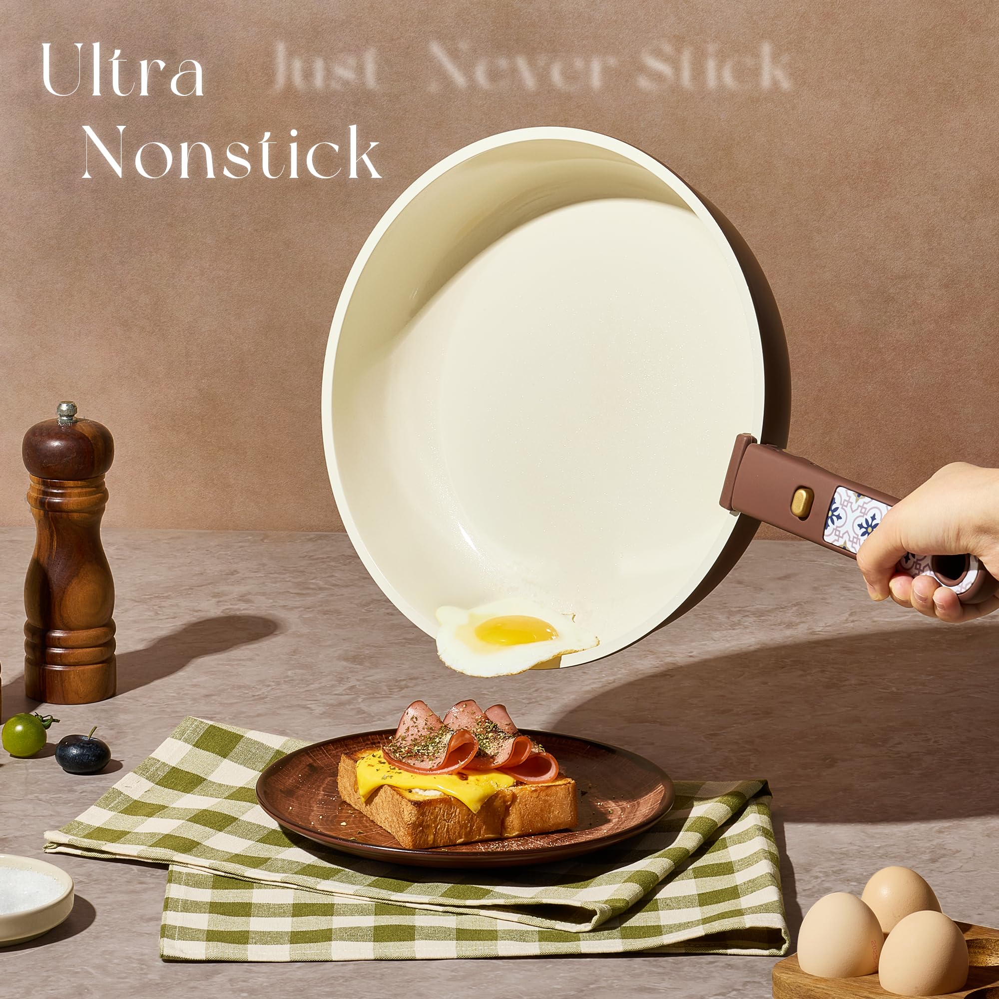 CAROTE nonstick ceramic coating prevents sticking for quick cooking