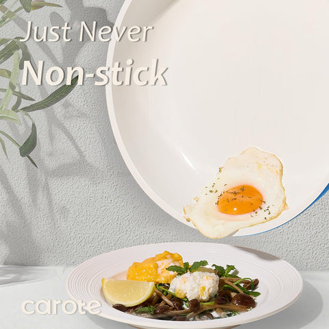 CAROTE nonstick ceramic coating enables low-oil cooking and easy food release
