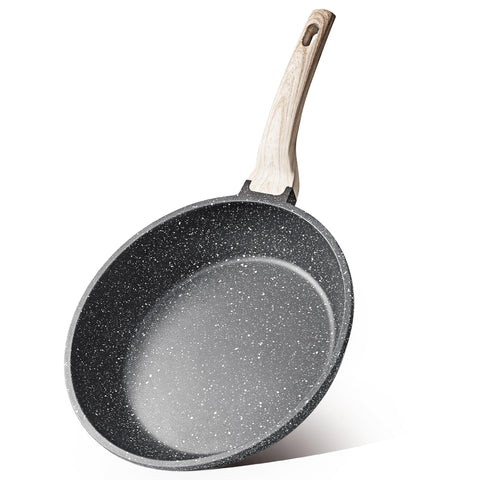 CAROTE nonstick frying pan, front view, easy release for quick weeknight meals.