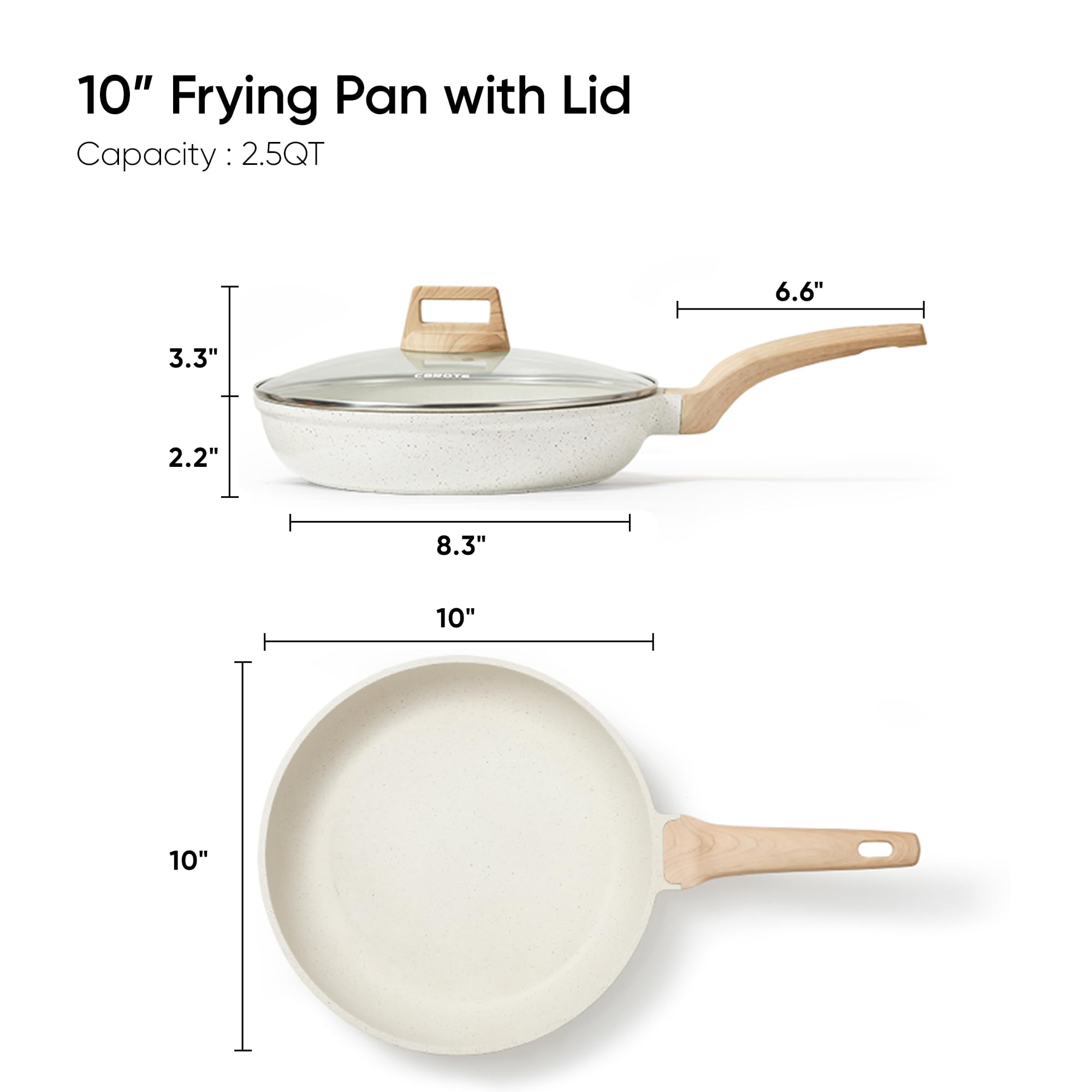 CAROTE nonstick pan granite surface reduces oil and makes cleanup easier