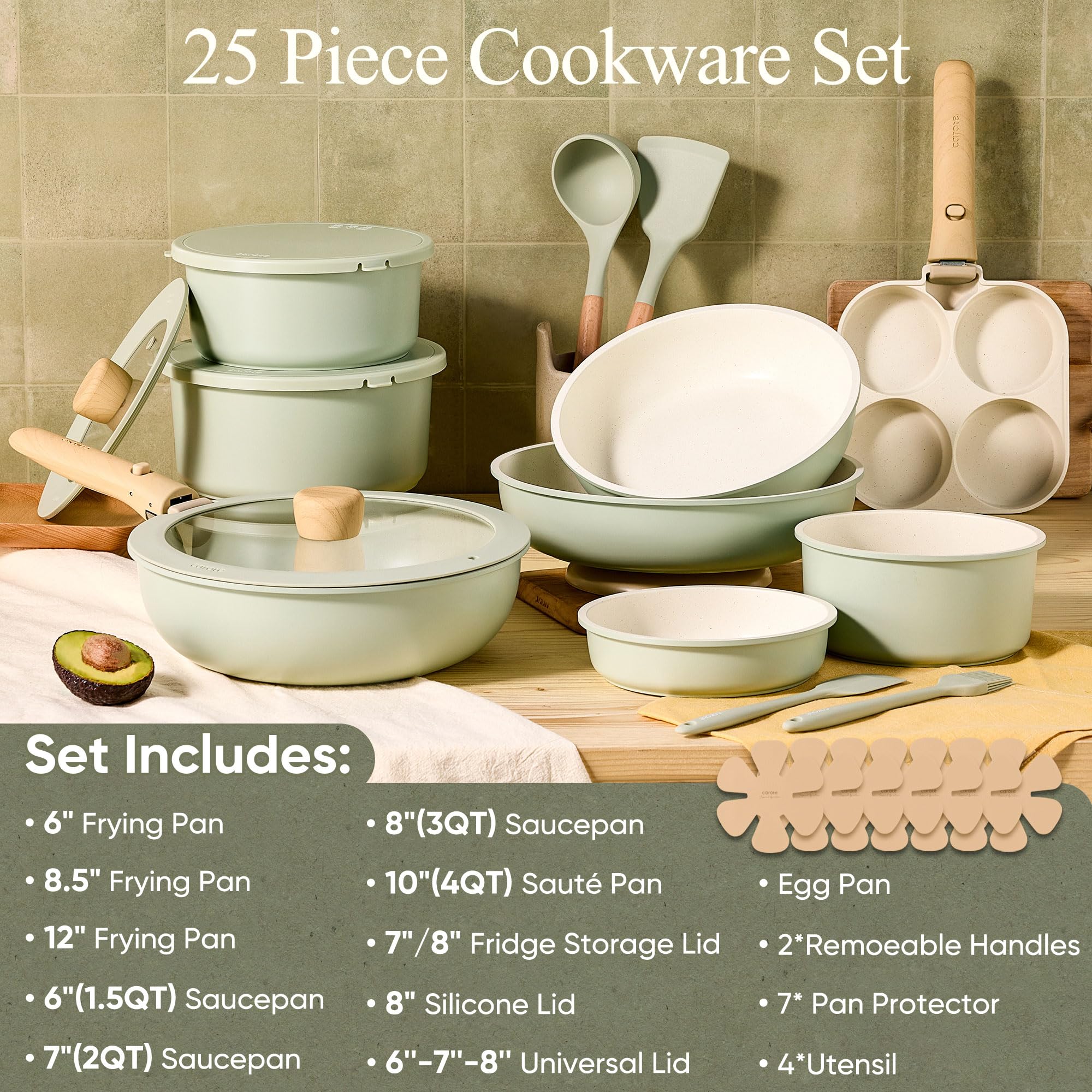 CAROTE nonstick saucepan with lid for easy release and cleanup