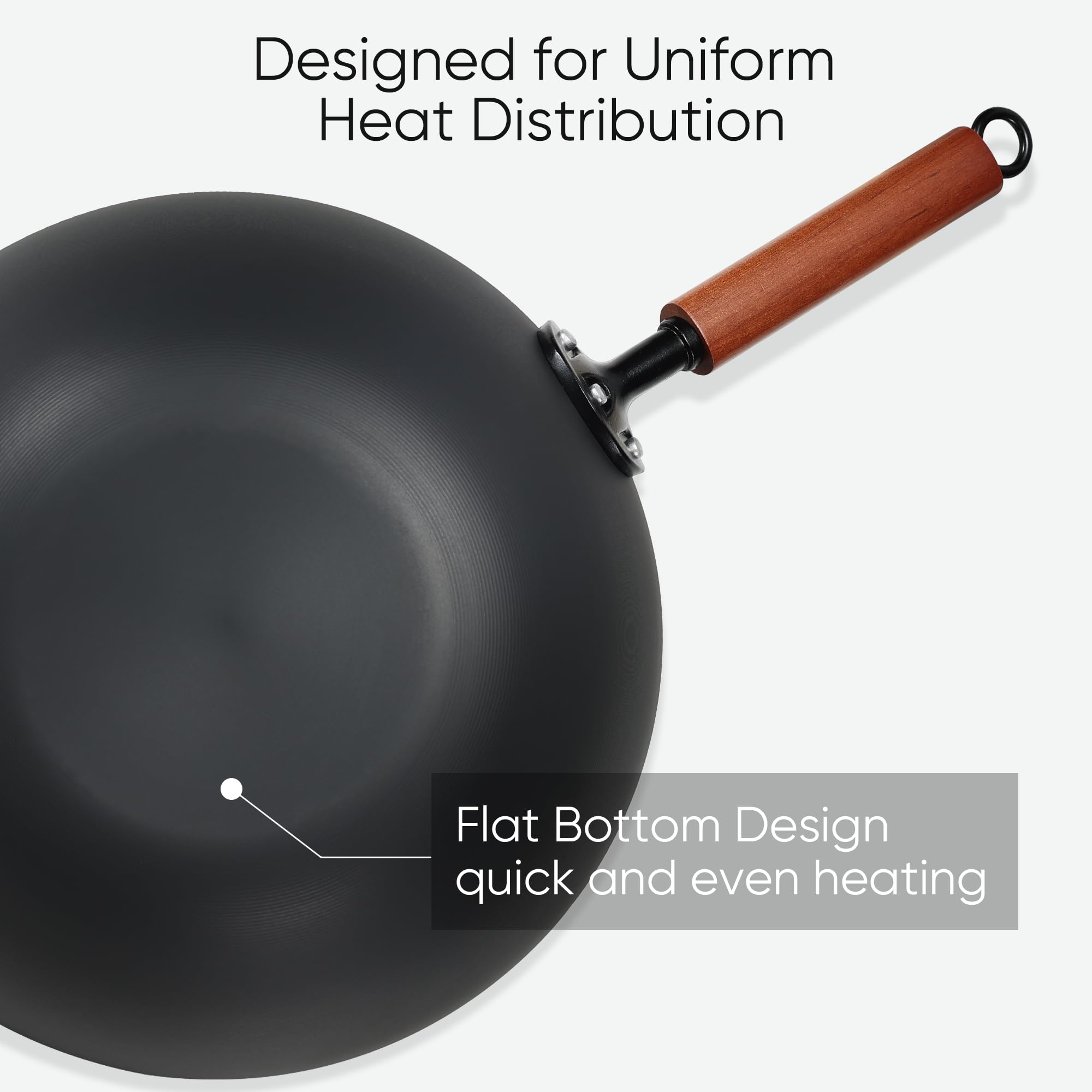 CAROTE nonstick seasoning progression on wok surface offers smoother food release over time.