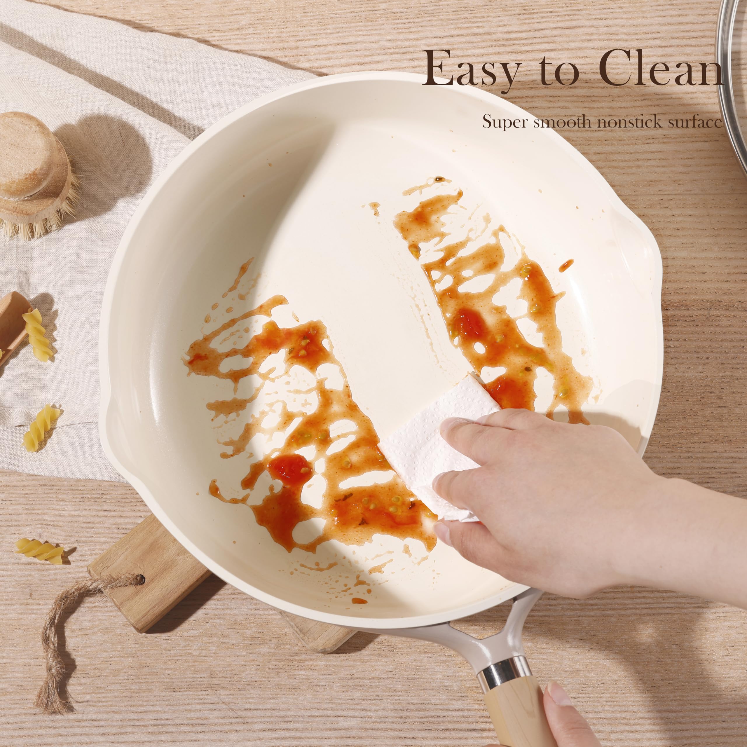 CAROTE omelette cooking in pan showcasing nonstick ease