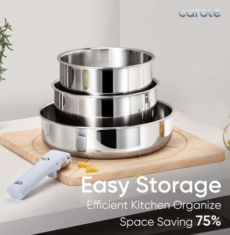 Carote oven-safe 600°F feature enables finishing in oven after removal of handles