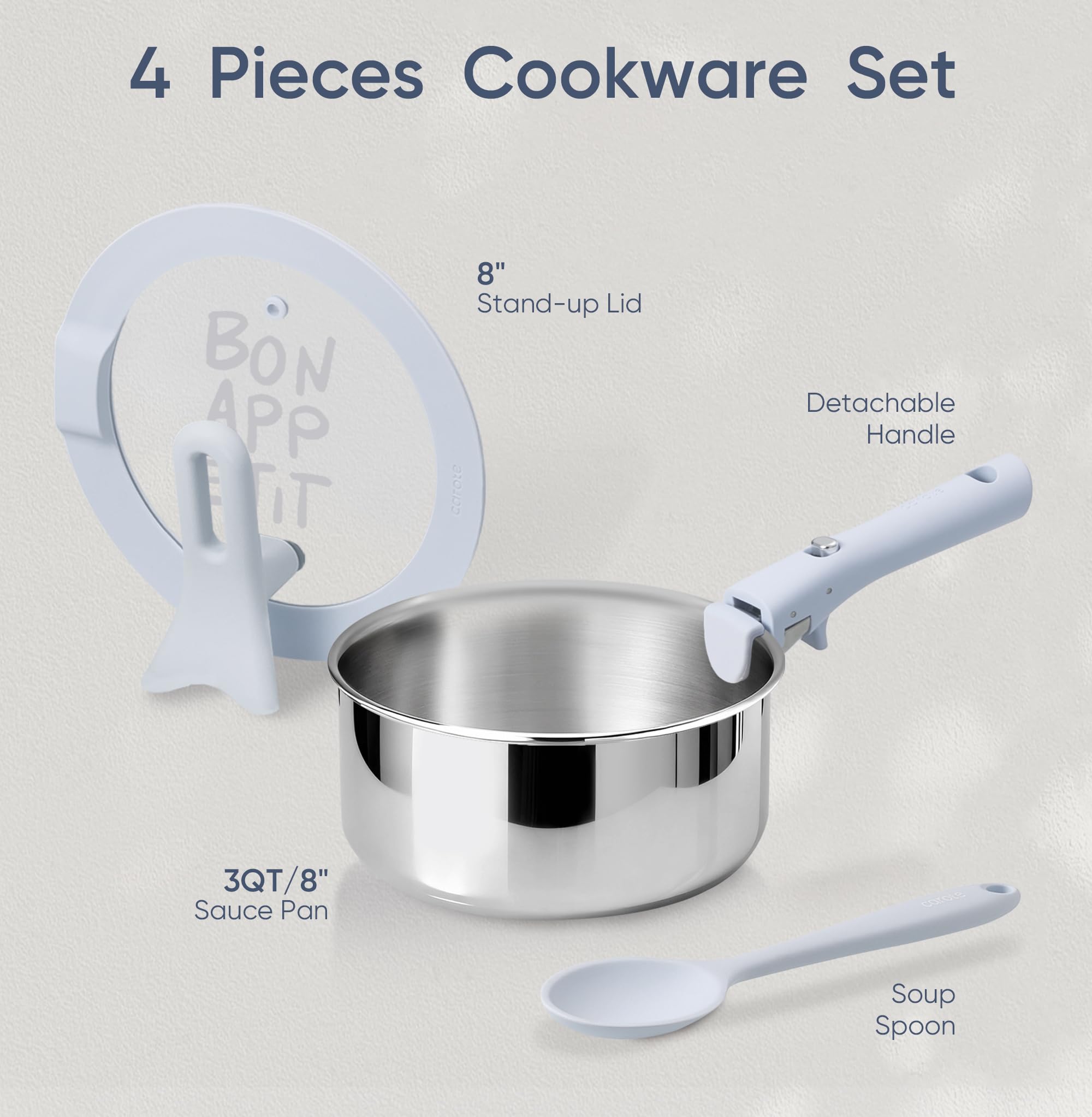 Carote durable stainless steel pan designed for compact storage