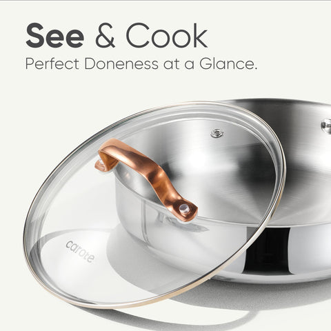 CAROTE polished surface resists sticking and cleans easily